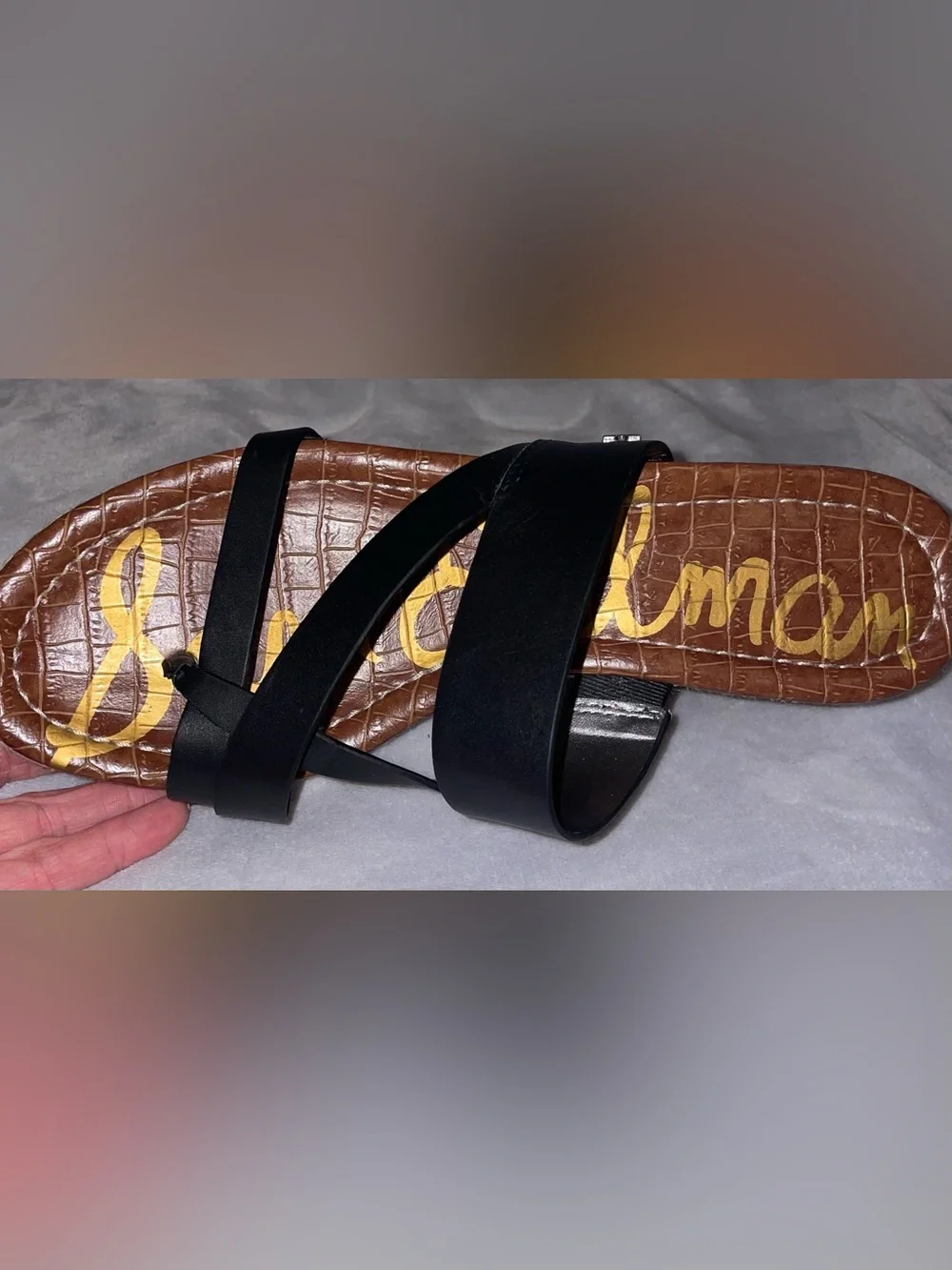 Sam Edelman Women’s Size 10 Raleigh Black Espadrille Wedge Sandals Leather Shoes - Picture 10 of 11